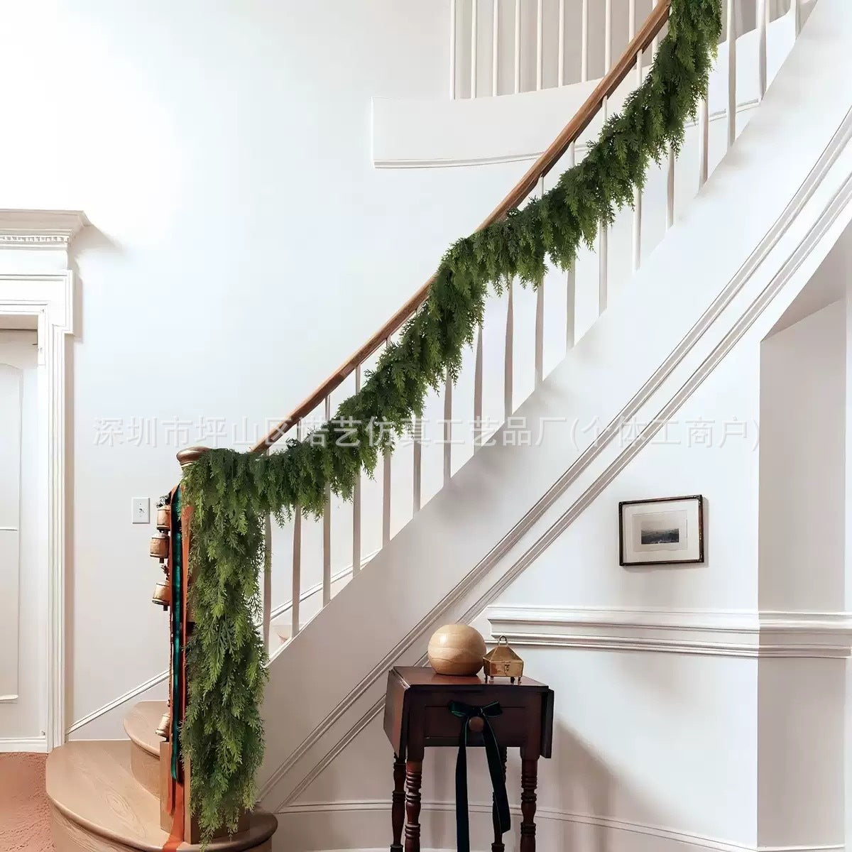 Artificial Christmas Garland - Soft Feel Pine Needle Garland for Stairs & Mantle