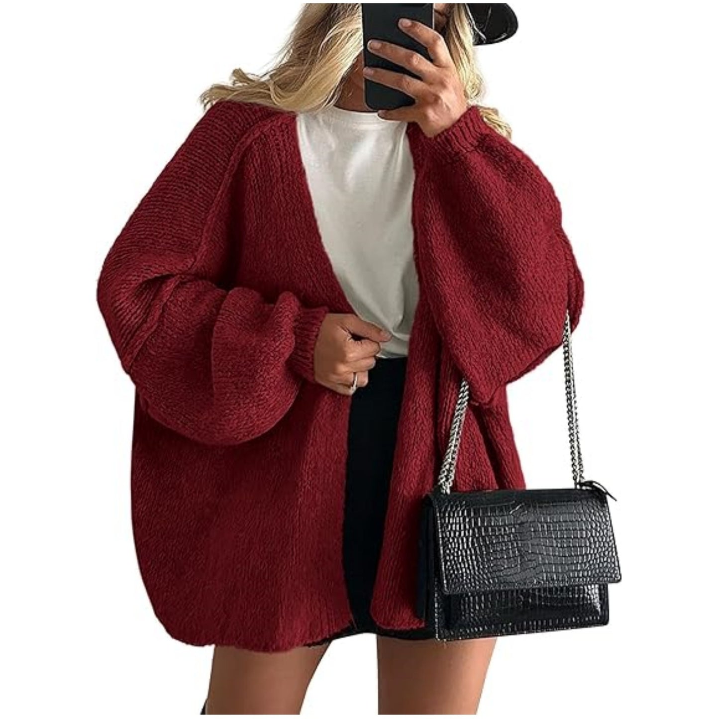 Women's Knit Cardigan Sweater - Long Sleeve Open Front Casual Coat