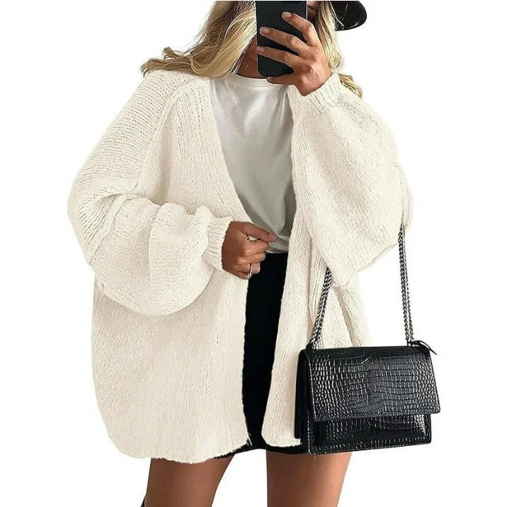 Women's Knit Cardigan Sweater - Long Sleeve Open Front Casual Coat