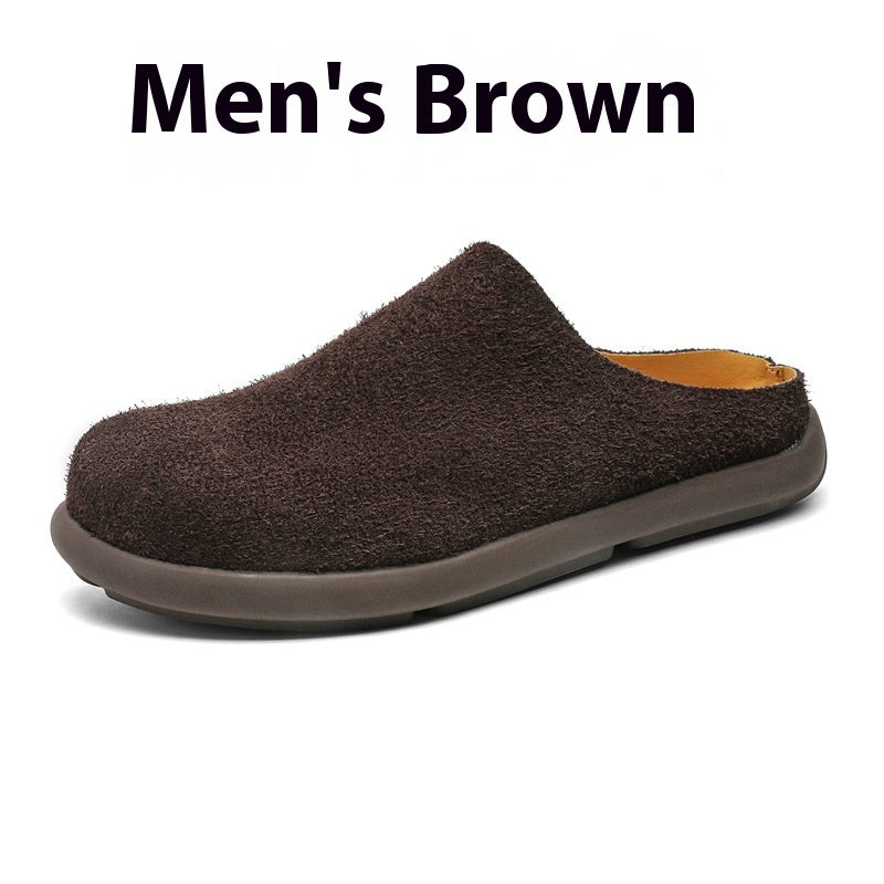 Outdoor Half Slippers Leather Shoes