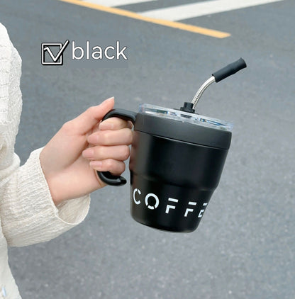 Home Stainless Steel Mug Cup With Suction Tubes