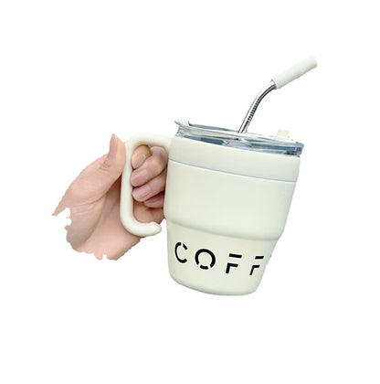 Home Stainless Steel Mug Cup With Suction Tubes