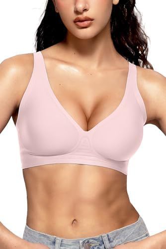 Seamless Deep V Neck Bra - No Wire Comfort Bra for Everyday Wear