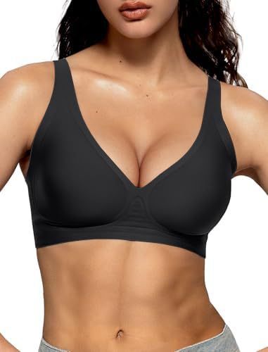 Seamless Deep V Neck Bra - No Wire Comfort Bra for Everyday Wear