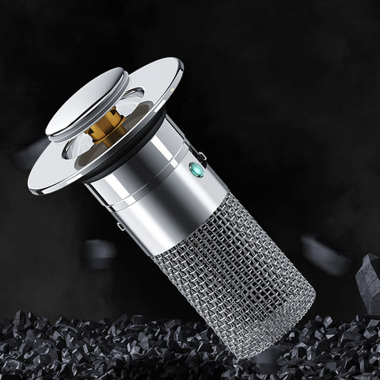 Push-Type Sink Drain Stopper - Anti-Clog Filter & Deodorant Plug with Stainless Steel Mesh