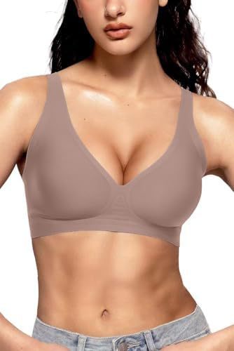 Seamless Deep V Neck Bra - No Wire Comfort Bra for Everyday Wear