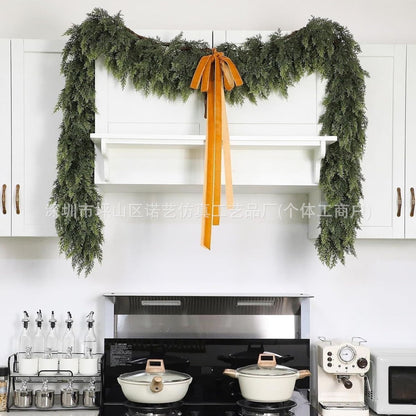 Artificial Christmas Garland - Soft Feel Pine Needle Garland for Stairs & Mantle