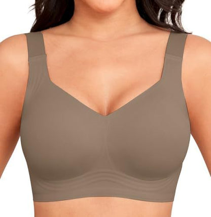 Everyday Comfort Wireless Bra - Full Coverage T-Shirt Bra with Light Padding
