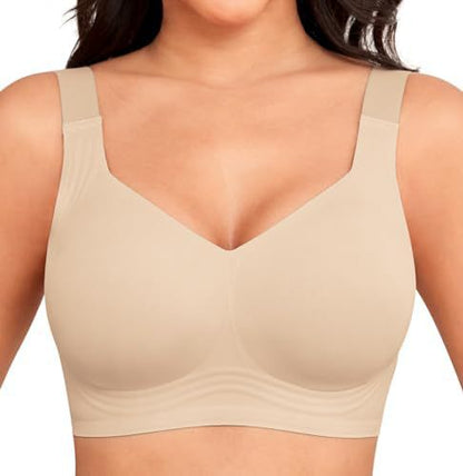 Everyday Comfort Wireless Bra - Full Coverage T-Shirt Bra with Light Padding