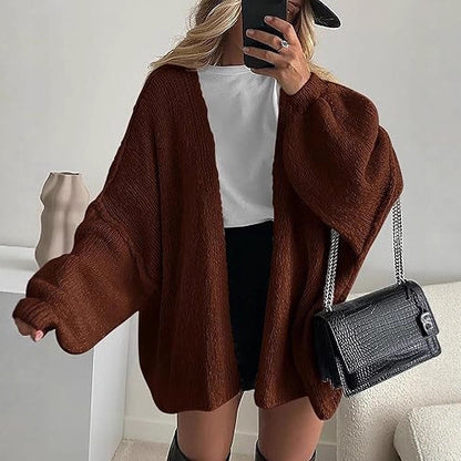 Women's Knit Cardigan Sweater - Long Sleeve Open Front Casual Coat
