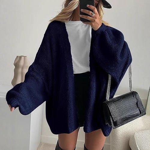 Women's Knit Cardigan Sweater - Long Sleeve Open Front Casual Coat