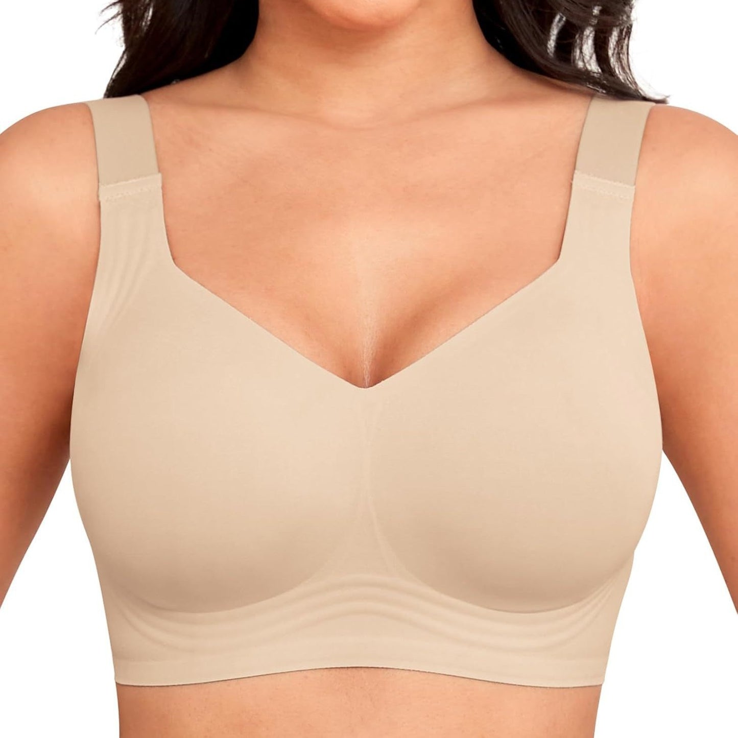 Everyday Comfort Wireless Bra - Full Coverage T-Shirt Bra with Light Padding