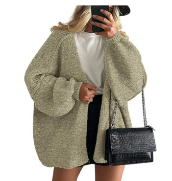 Women's Knit Cardigan Sweater - Long Sleeve Open Front Casual Coat