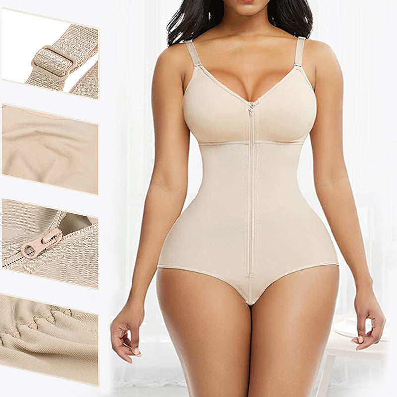 Seamless Full-Body Corset with Zipper - Tummy Control & Hip Lifting Bodysuit
