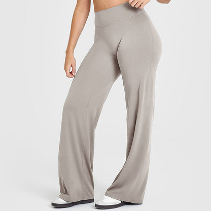 Straight Leg Yoga Pants - High Waist Loose Fit Lounge & Workout Pants