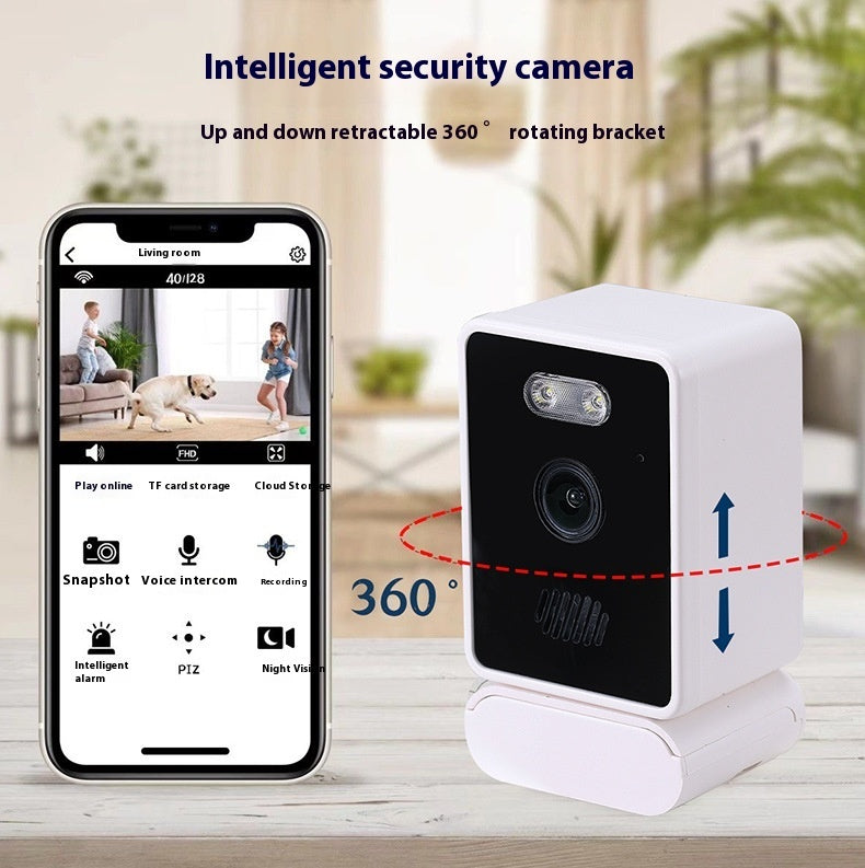 Wi-Fi Security Camera - 360° Pet Camera with Night Vision & Motion Alerts