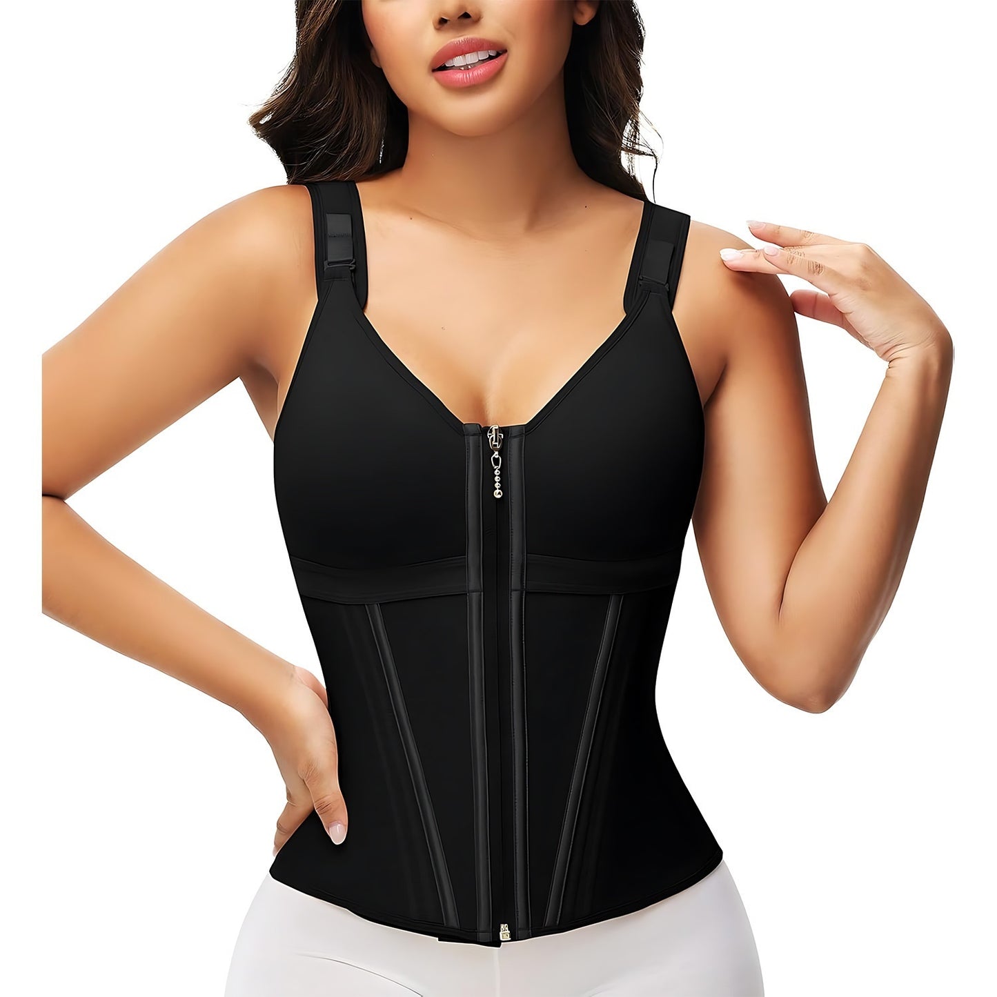 Seamless Belly Tuck Vest Top - 3-Panel Tummy Control Shapewear Tank