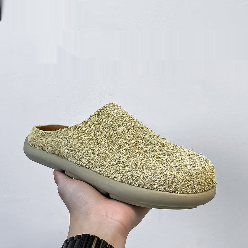 Outdoor Half Slippers Leather Shoes