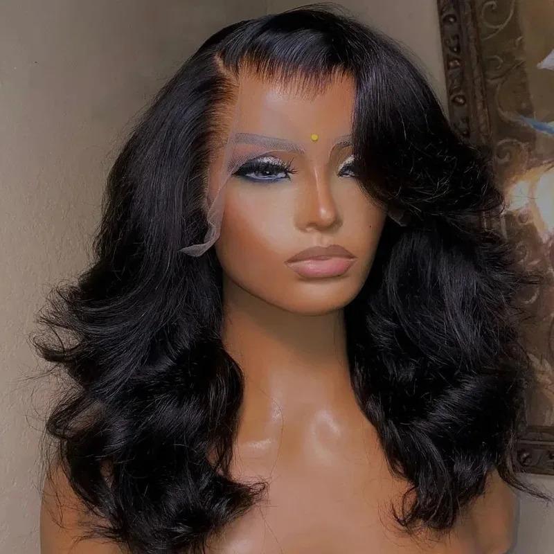 Human Hair Wavy Curly Wig - 13x4 Lace Front & 5x5 Closure Wig with Natural Hairline